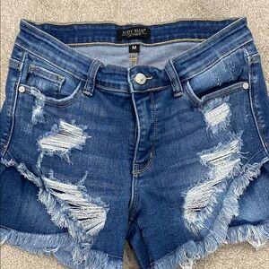 Judy Blue Women's Frayed Hem Blue Jean Shorts